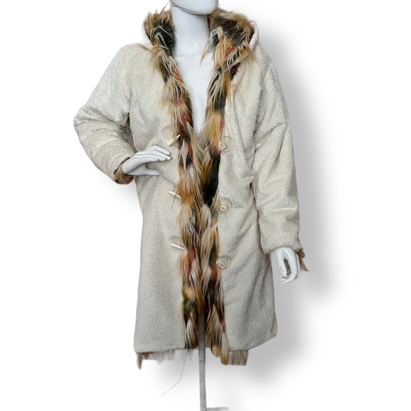 Custom Made Long Pile Faux Fur Jacket Size Medium Reversible - Picture 5 of 12
